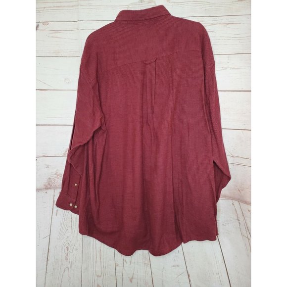 BCC Khakis Maroon Full Button Up Soft Shirt With Extra Buttons - Picture 4 of 12